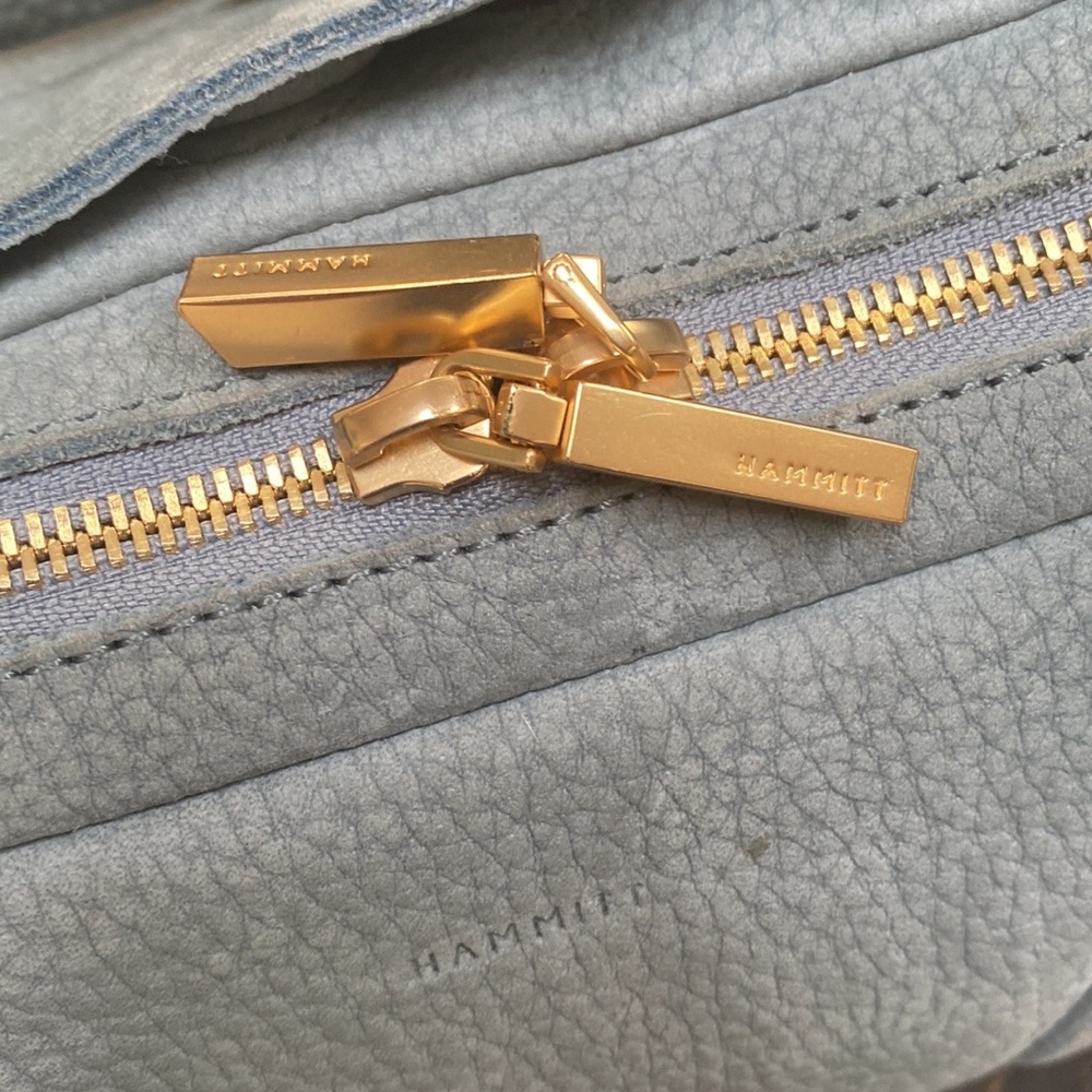 Hammitt Light Blue Suede Crossbody Bag - Picture 11 of 16